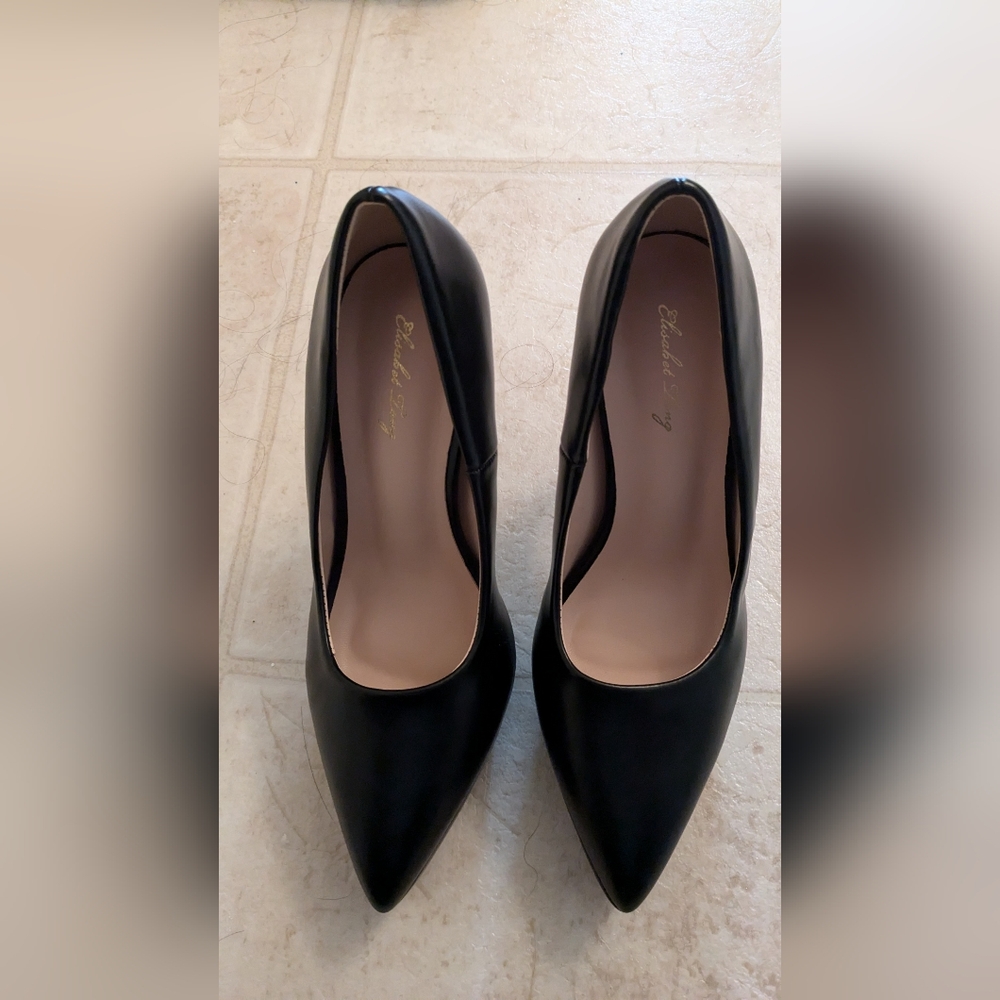 4.7" Black Platform Stiletto size 7.5